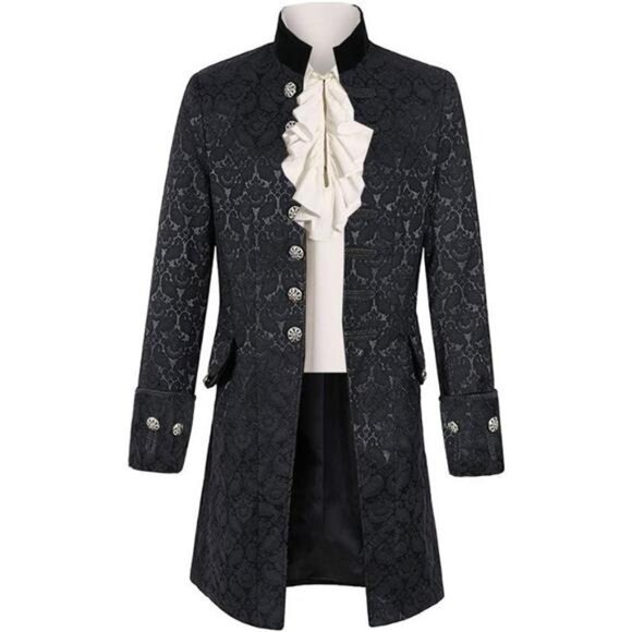 Mens Steampunk Medieval Jacket Pirate Viking Renaissance Tuxedo Coat - Picture 1 of 7
